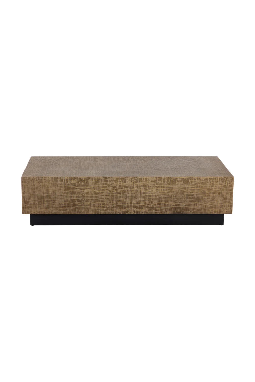 Luxury Etched Antique Brass Rectangular Coffee Table Modern Italian Style for Villa
