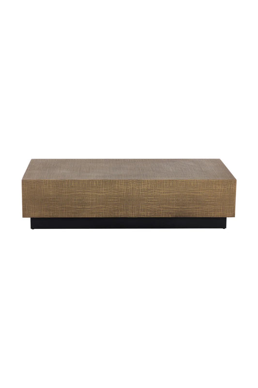 Luxury Etched Antique Brass Rectangular Coffee Table Modern Italian Style for Villa