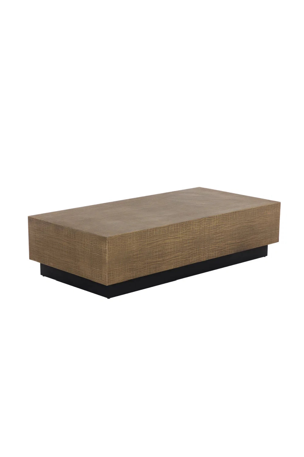 Luxury Etched Antique Brass Rectangular Coffee Table Modern Italian Style for Villa