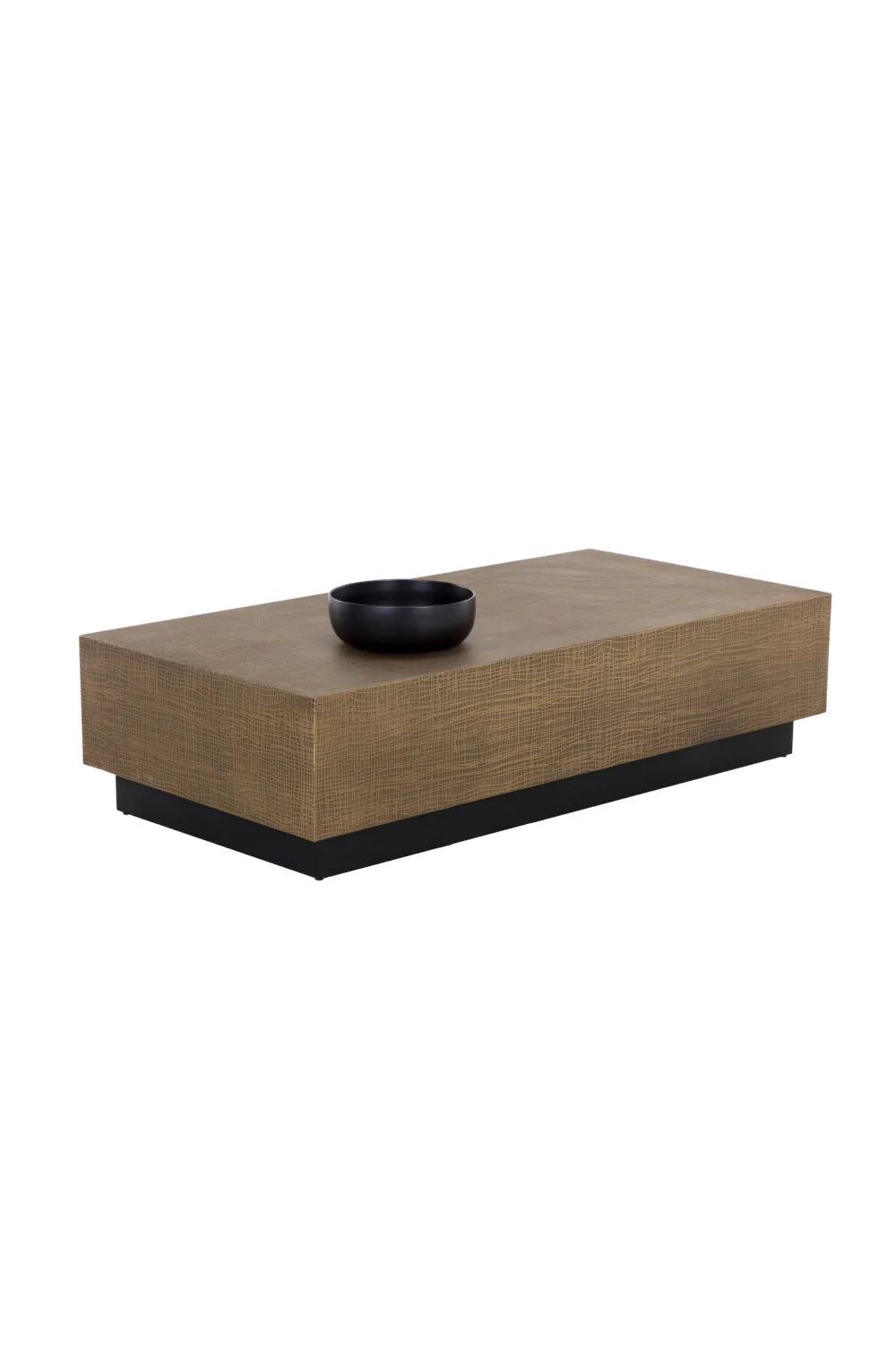 Luxury Etched Antique Brass Rectangular Coffee Table Modern Italian Style for Villa
