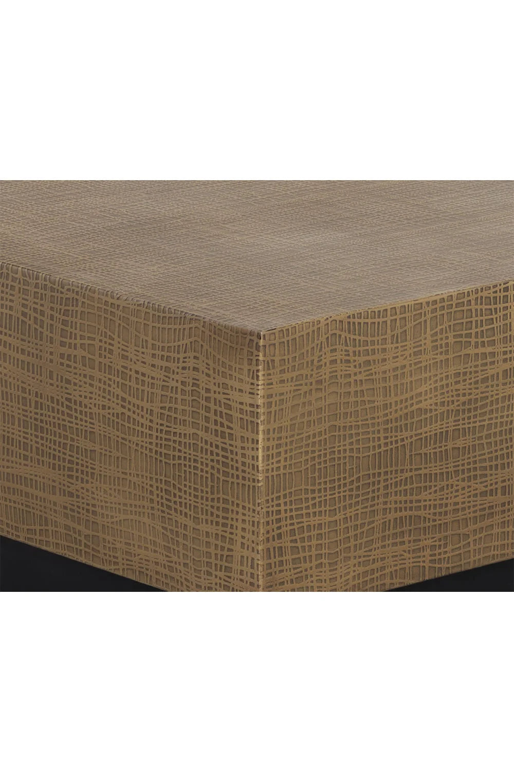 Luxury Etched Antique Brass Rectangular Coffee Table Modern Italian Style for Villa