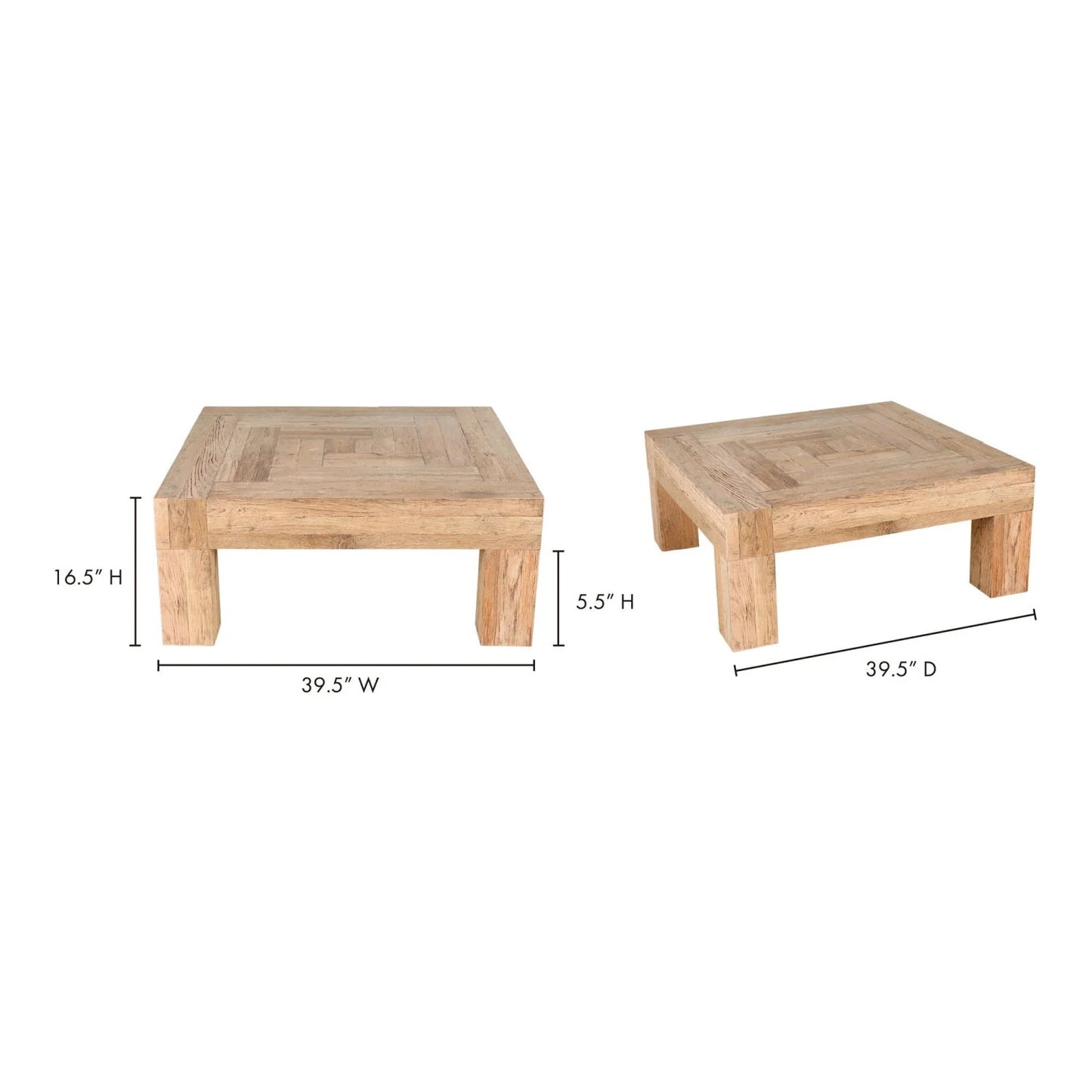 Luxury Evander Solid Oak Coffee Table Modern Italian Style for Villa