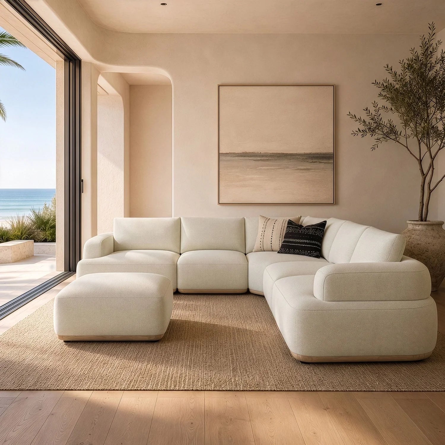 Luxury Evans Fabric Modular Sectional Sofa Modern Italian Style for Villa