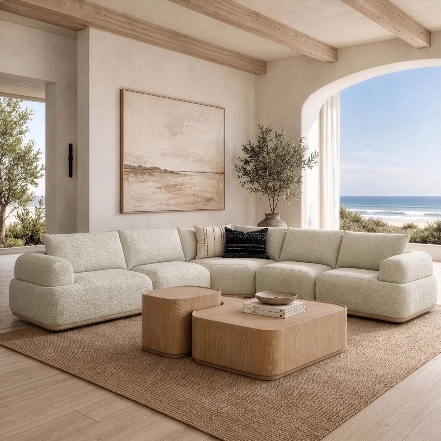 Luxury Evans Fabric Modular Sectional Sofa Modern Italian Style for Villa