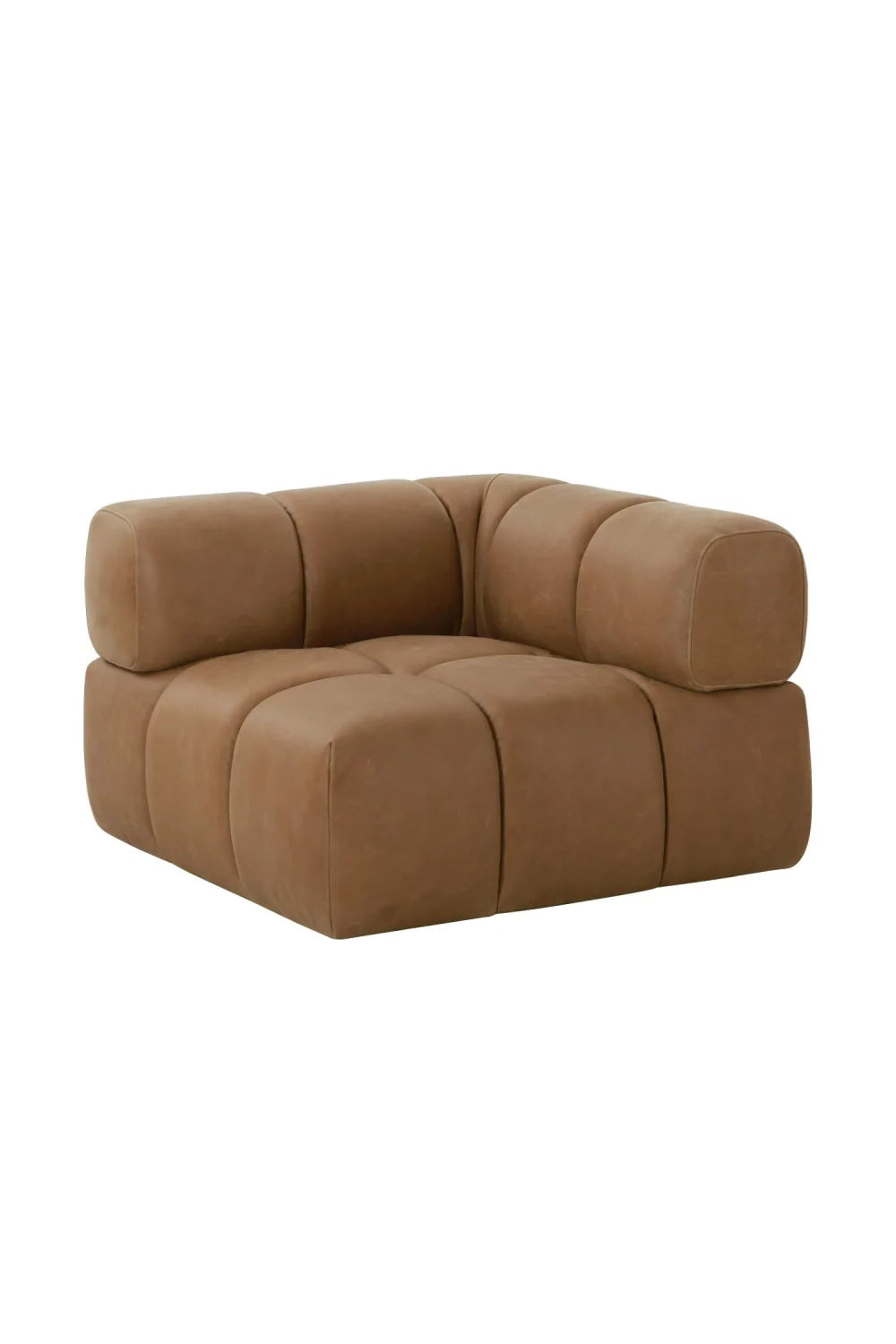 Luxury Everest Brown Leather Modular Corner Sofa Modern Italian Style for Villa