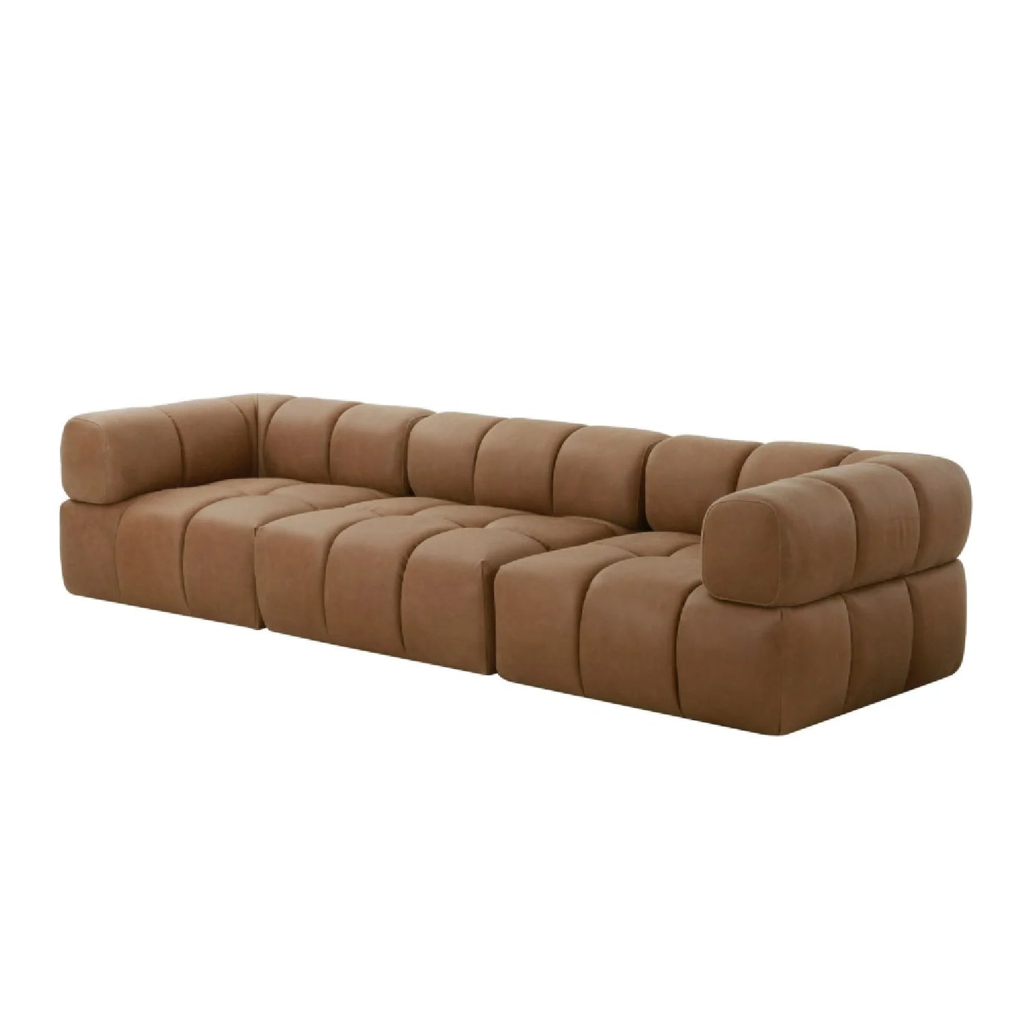 Luxury Everest Brown Leather Modular Corner Sofa Modern Italian Style for Villa