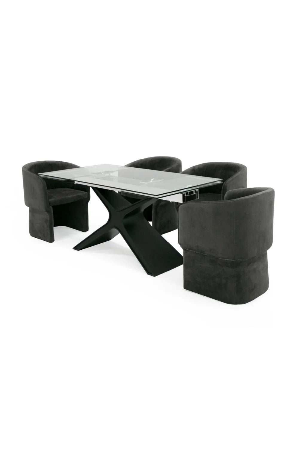 Luxury Extendable Glass Dining Table Modern Italian Style for Villa
