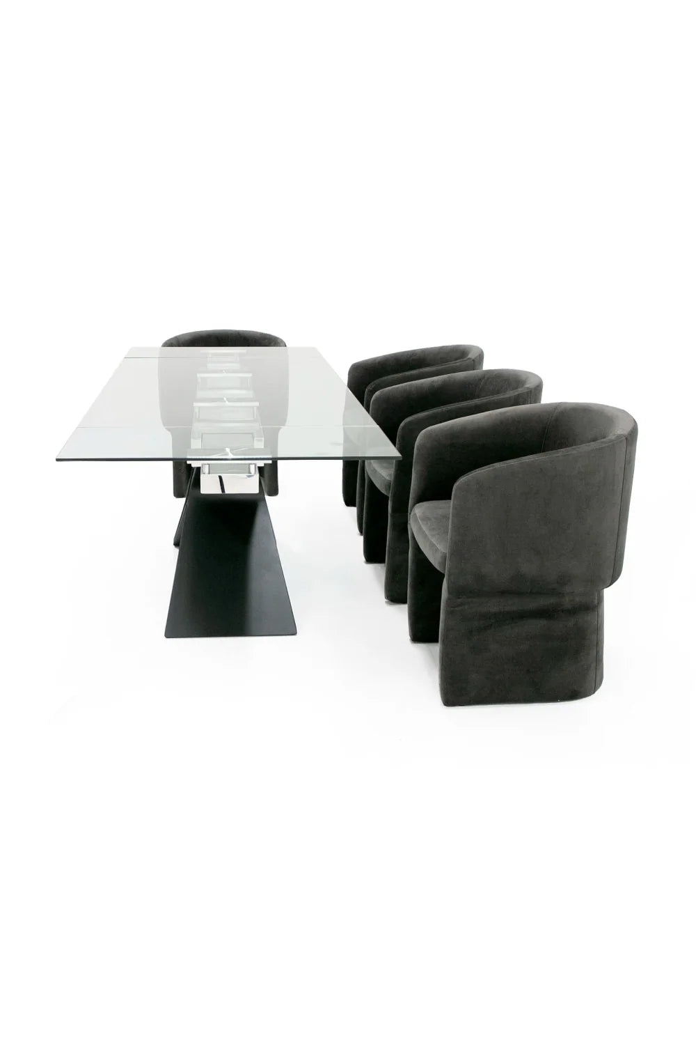 Luxury Extendable Glass Dining Table Modern Italian Style for Villa