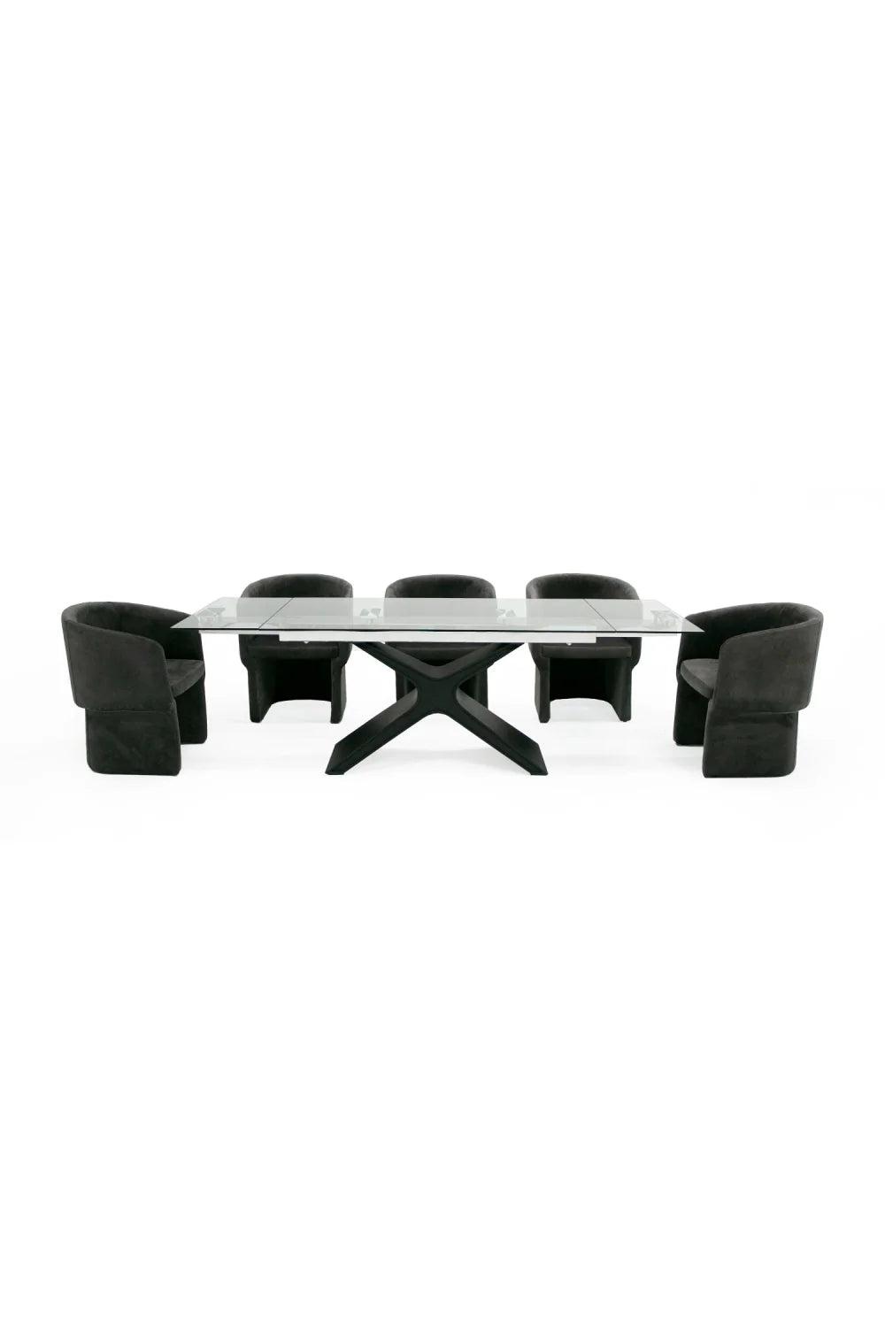 Luxury Extendable Glass Dining Table Modern Italian Style for Villa