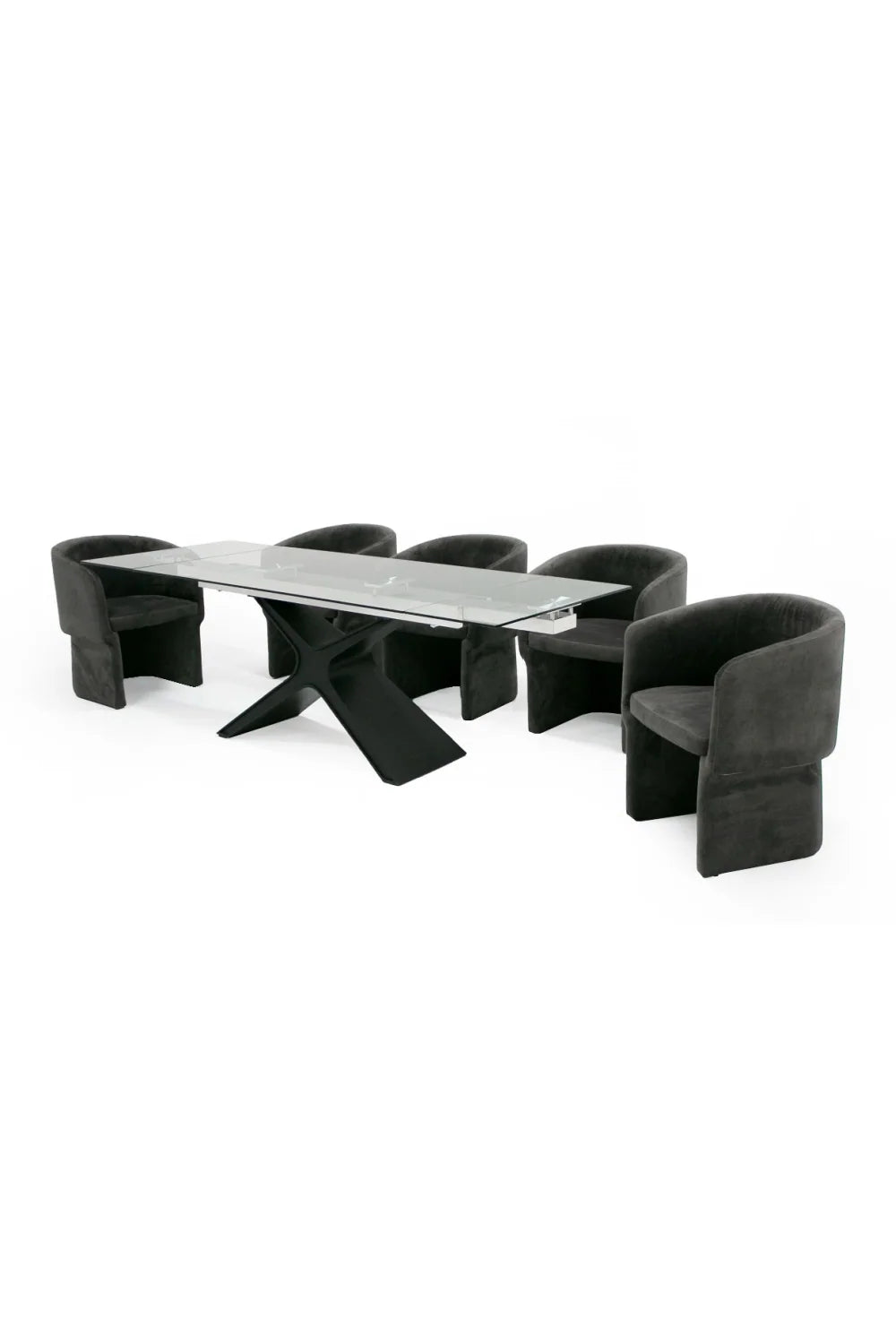 Luxury Extendable Glass Dining Table Modern Italian Style for Villa
