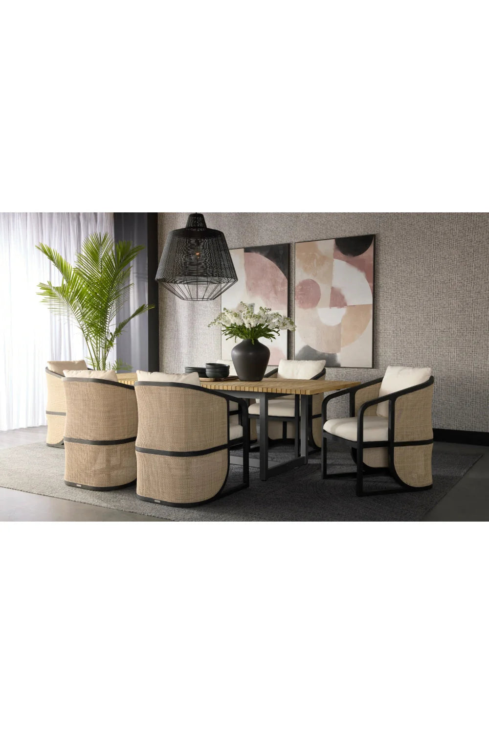 Luxury Extendable Teak Dining Table Modern Italian Style for Villa