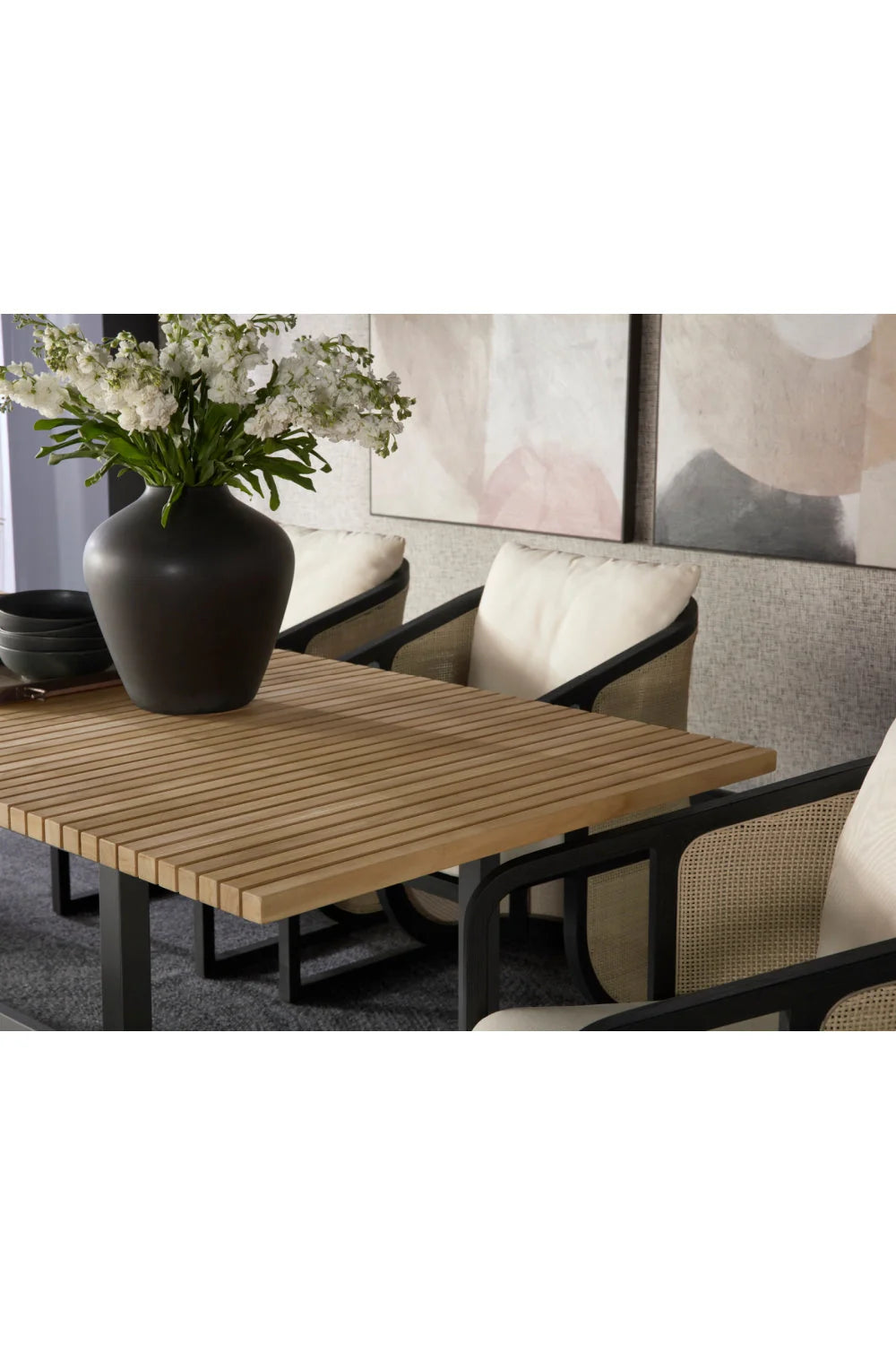 Luxury Extendable Teak Dining Table Modern Italian Style for Villa
