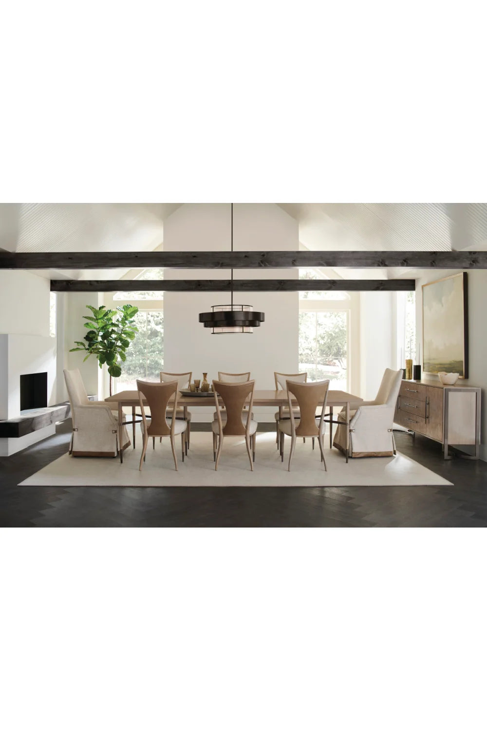 Luxury Extendable Wood Dining Table Modern Italian Style for Villa