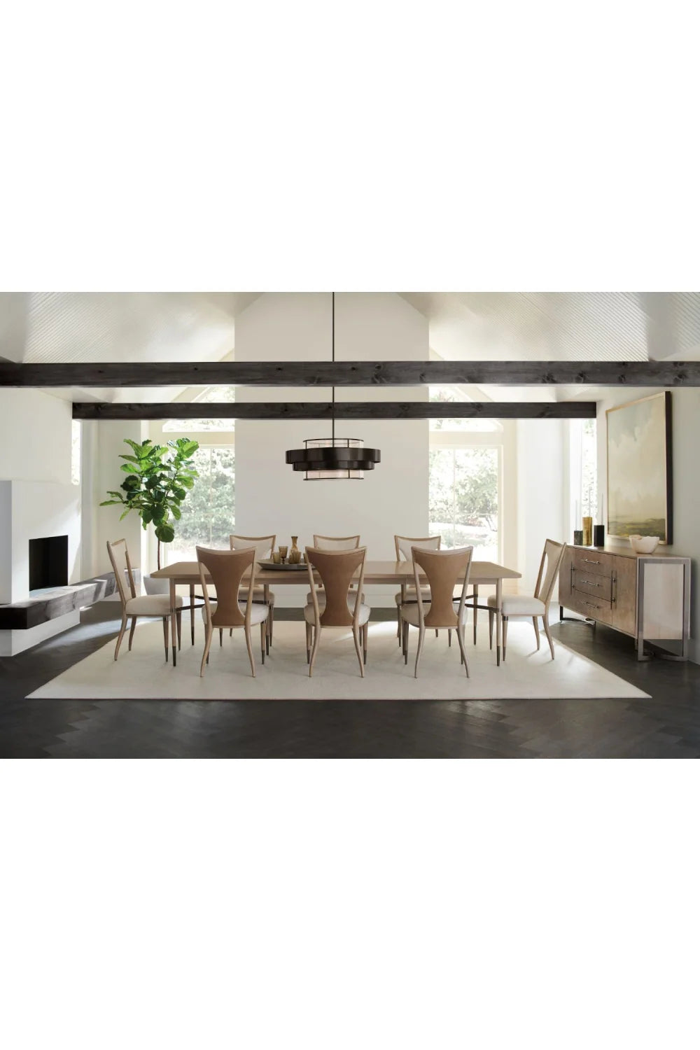 Luxury Extendable Wood Dining Table Modern Italian Style for Villa