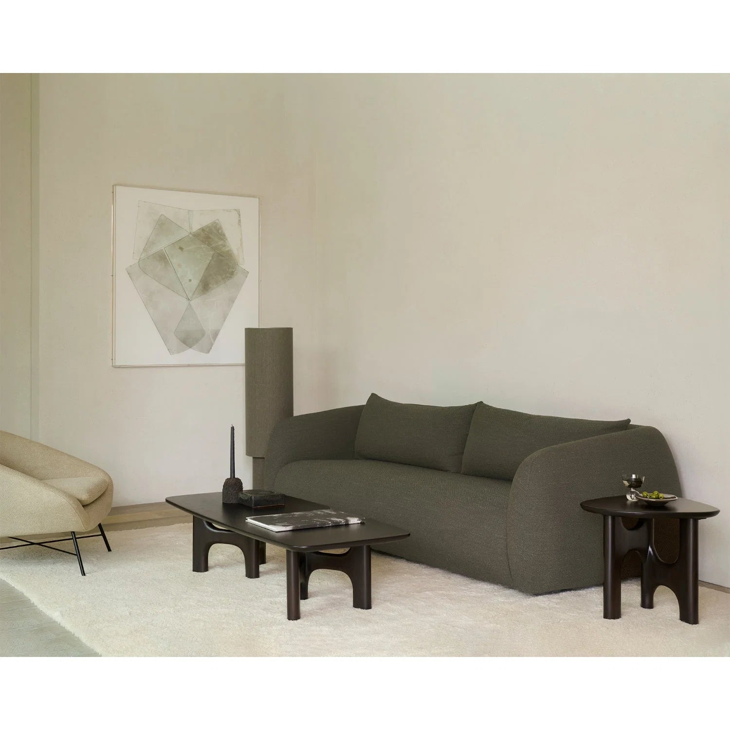 Luxury Fabric 3-Seater Sofa Modern Italian Style for Villa