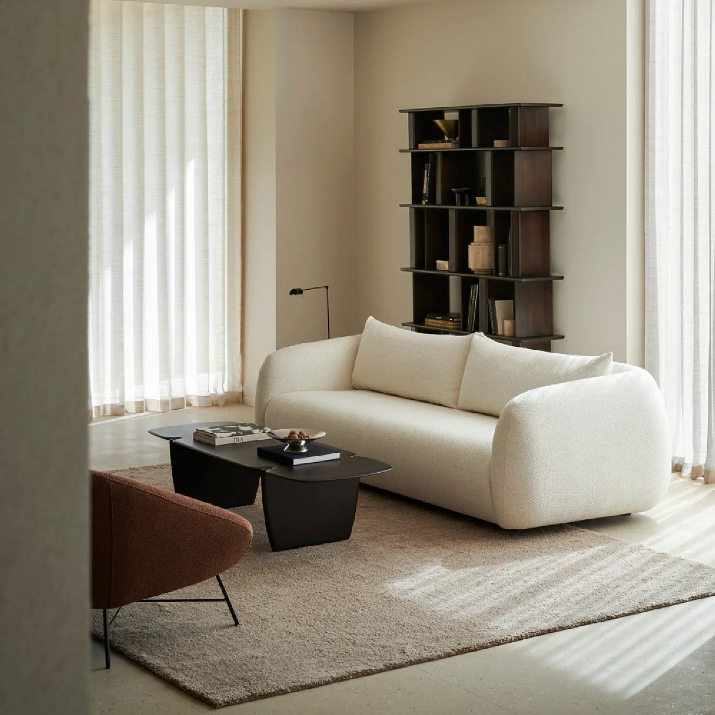 Luxury Fabric 3-Seater Sofa Modern Italian Style for Villa