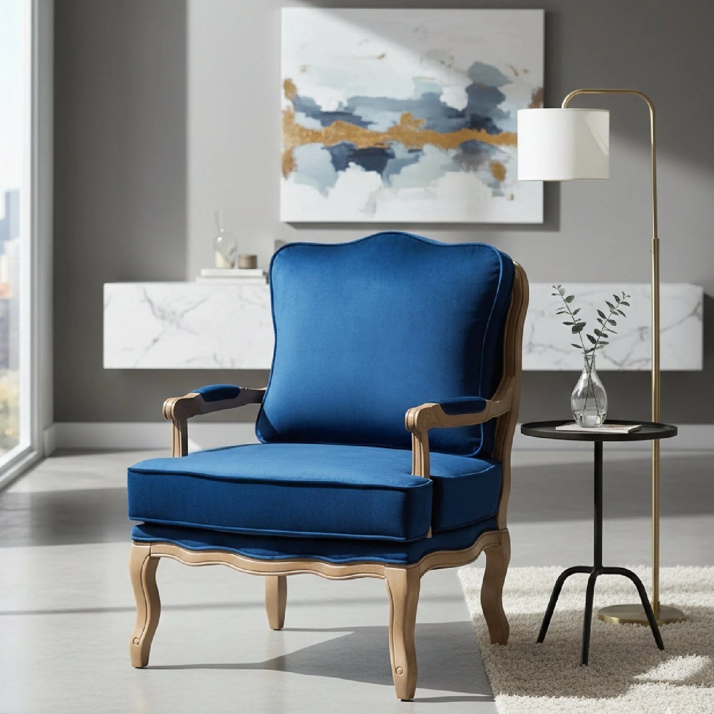 Luxury Fabric Accent Chair European Style for Villa