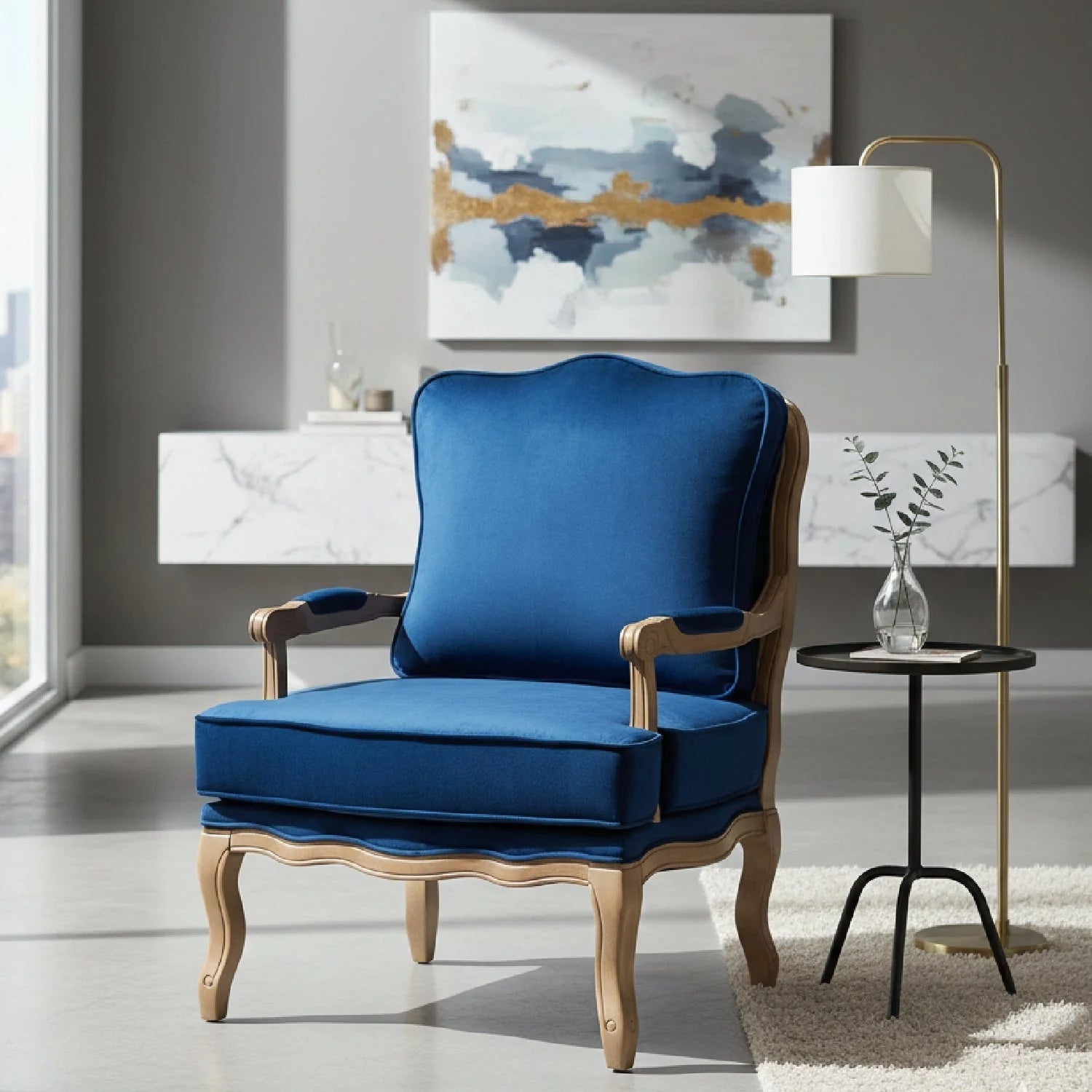Luxury Fabric Accent Chair European Style for Villa