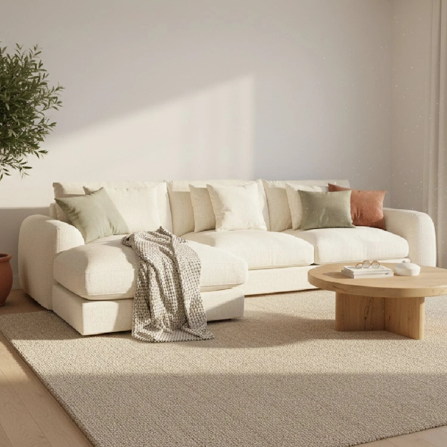 Luxury Fabric L-Shaped Sectional Sofa Modern Italian Style for Villa
