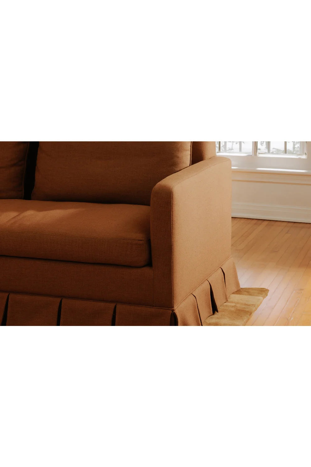 Luxury Fabric Pleated Skirt Sofa Modern Italian Style for Villa