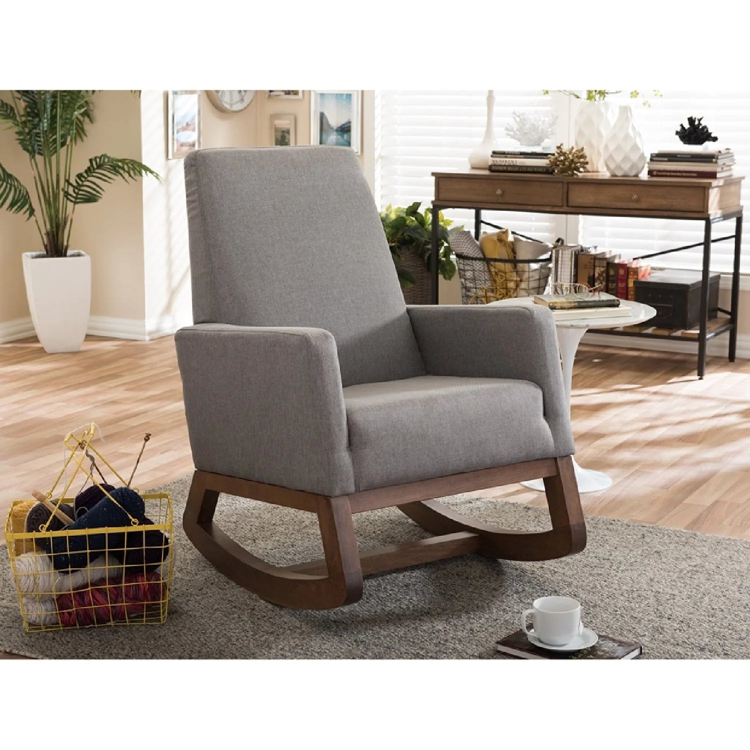 Luxury Fabric Rocking Chair Modern Italian Style for Villa