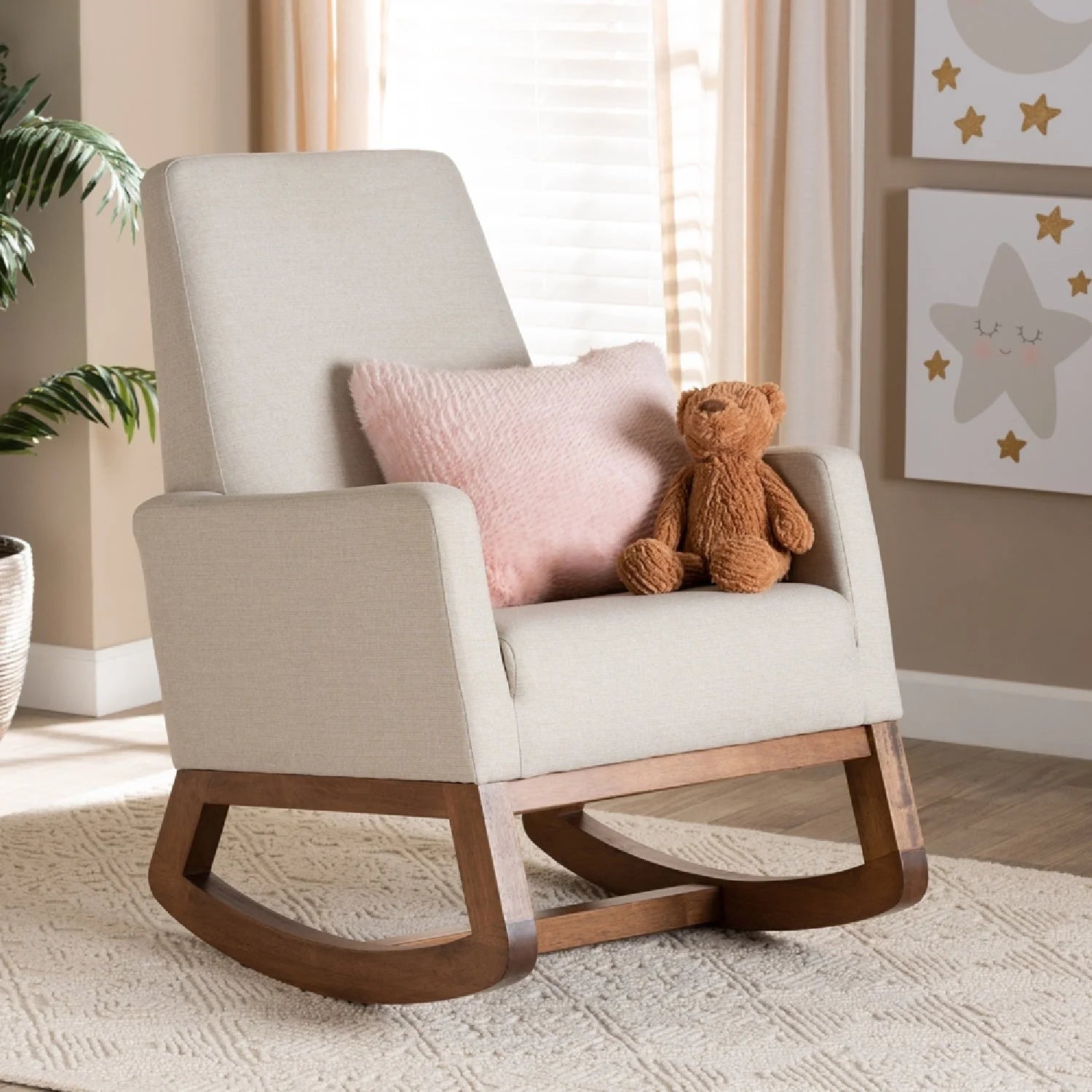 Luxury Fabric Rocking Chair Modern Italian Style for Villa