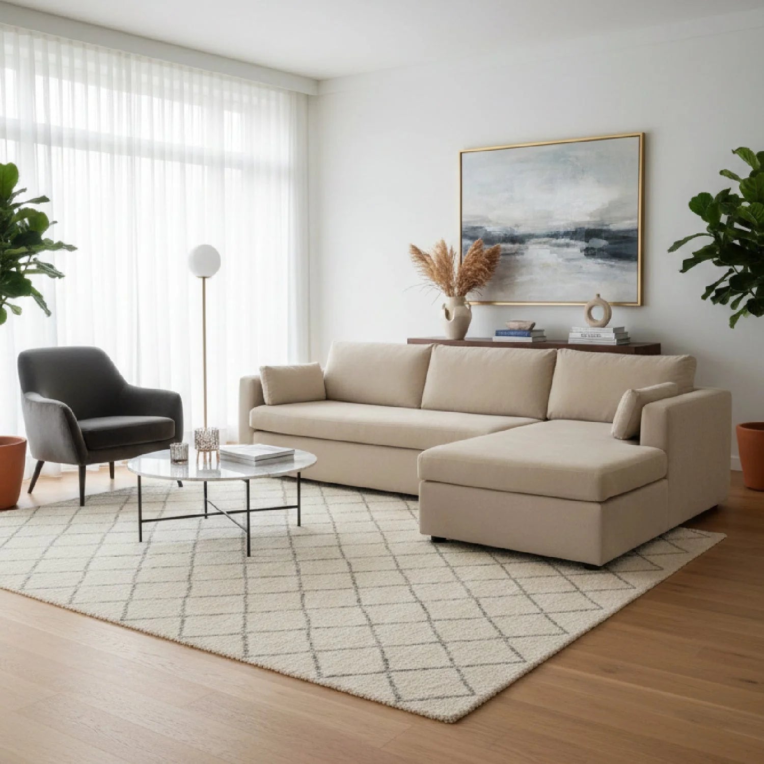 Luxury Fabric Sectional Sofa Modern Italian Style for Villa