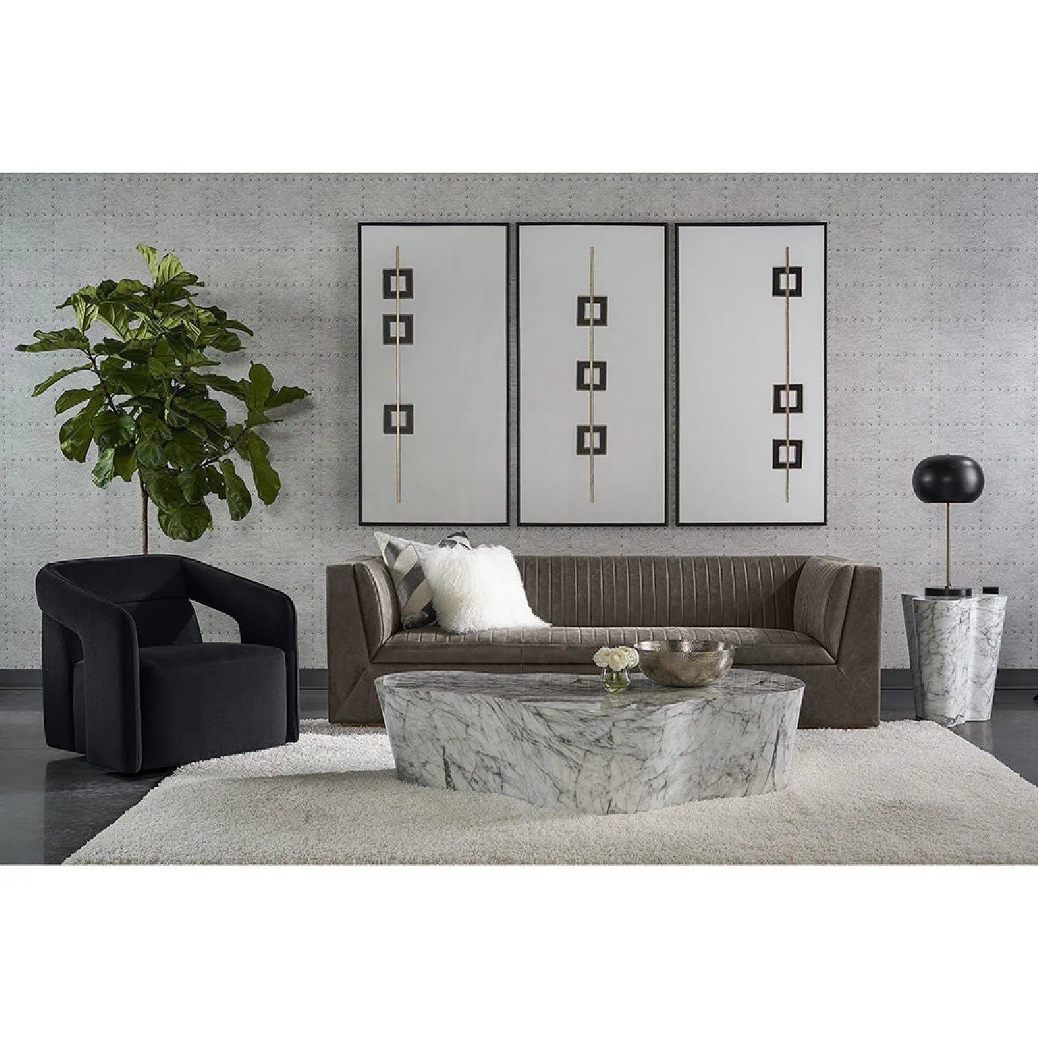 Luxury Fabric Swivel Accent Chair Modern Italian Style for Villa