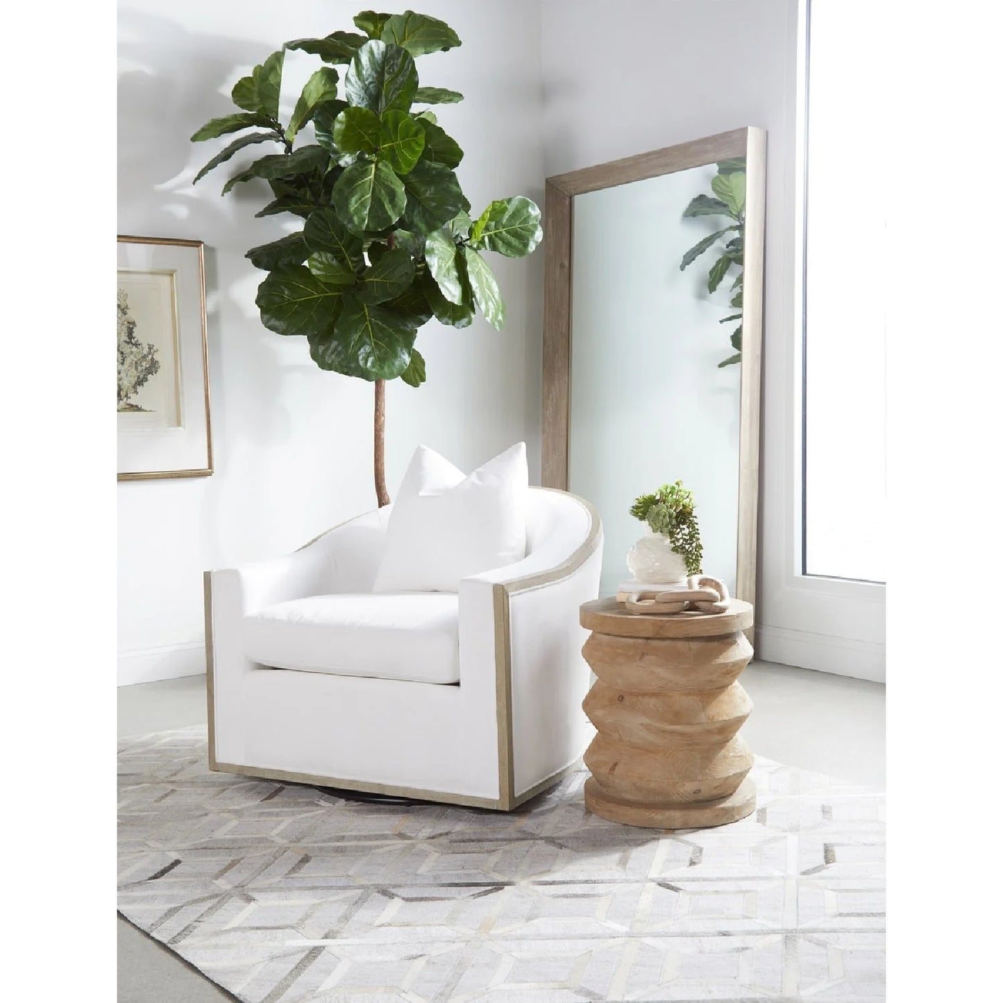 Luxury Fabric Swivel Lounge Chair Modern Italian Style for Villa