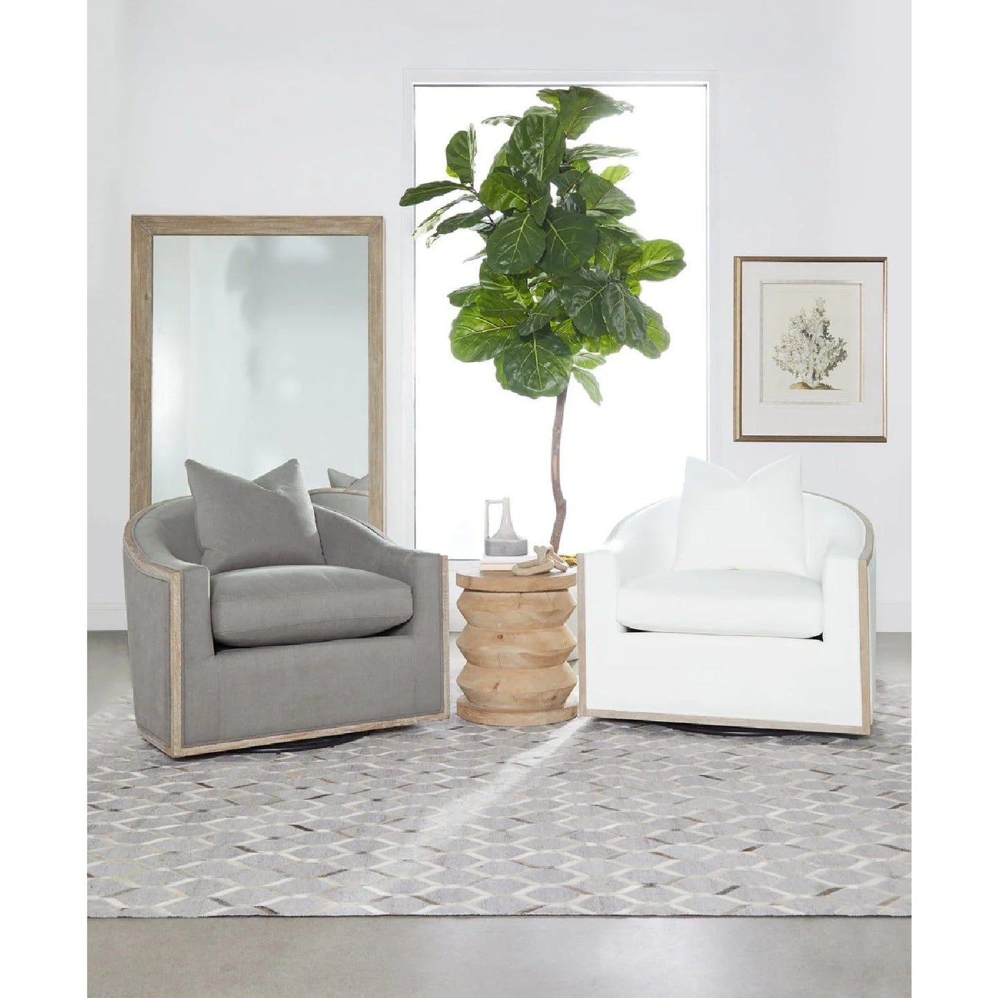 Luxury Fabric Swivel Lounge Chair Modern Italian Style for Villa