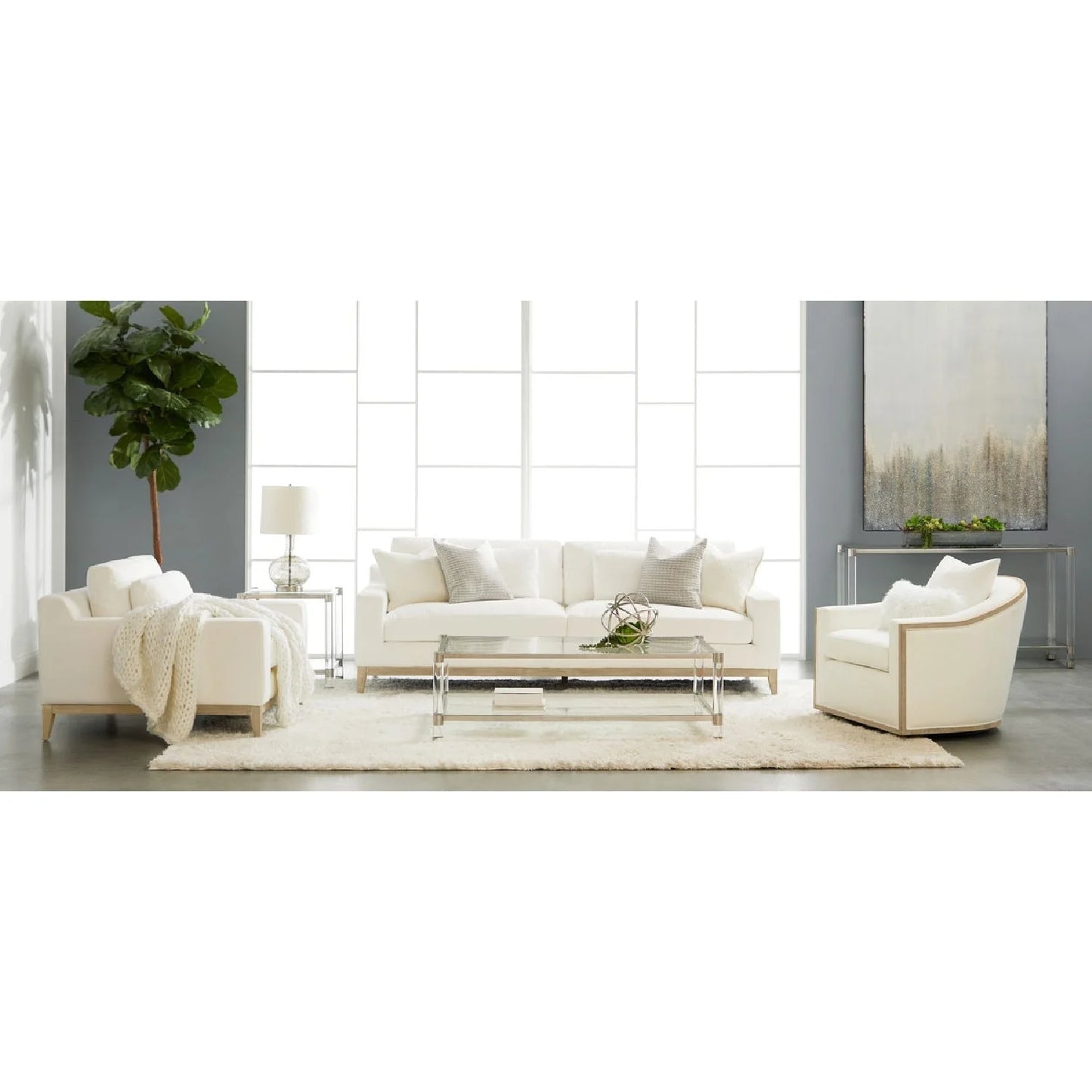 Luxury Fabric Swivel Lounge Chair Modern Italian Style for Villa