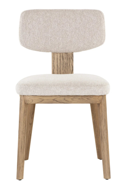 Luxury Fabric Upholstered Oak Dining Chairs European Style for Villa