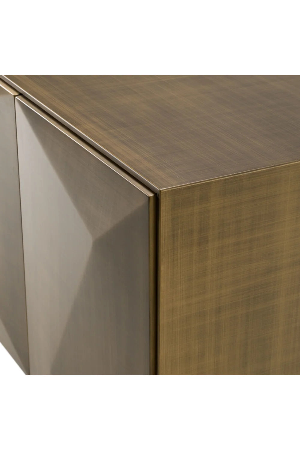 Luxury Faceted Antique Brass Sideboard European Style for Villa