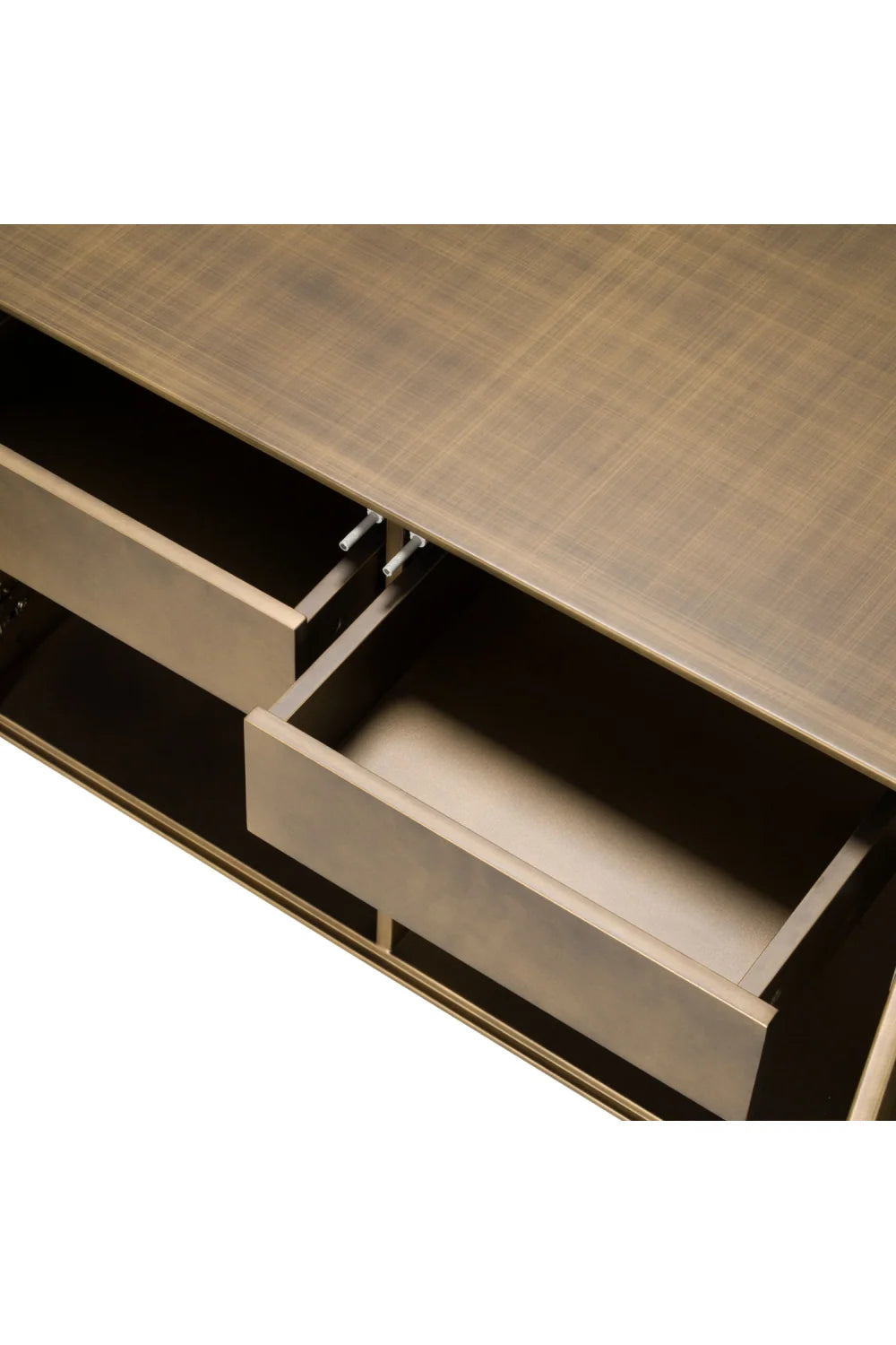 Luxury Faceted Antique Brass Sideboard European Style for Villa