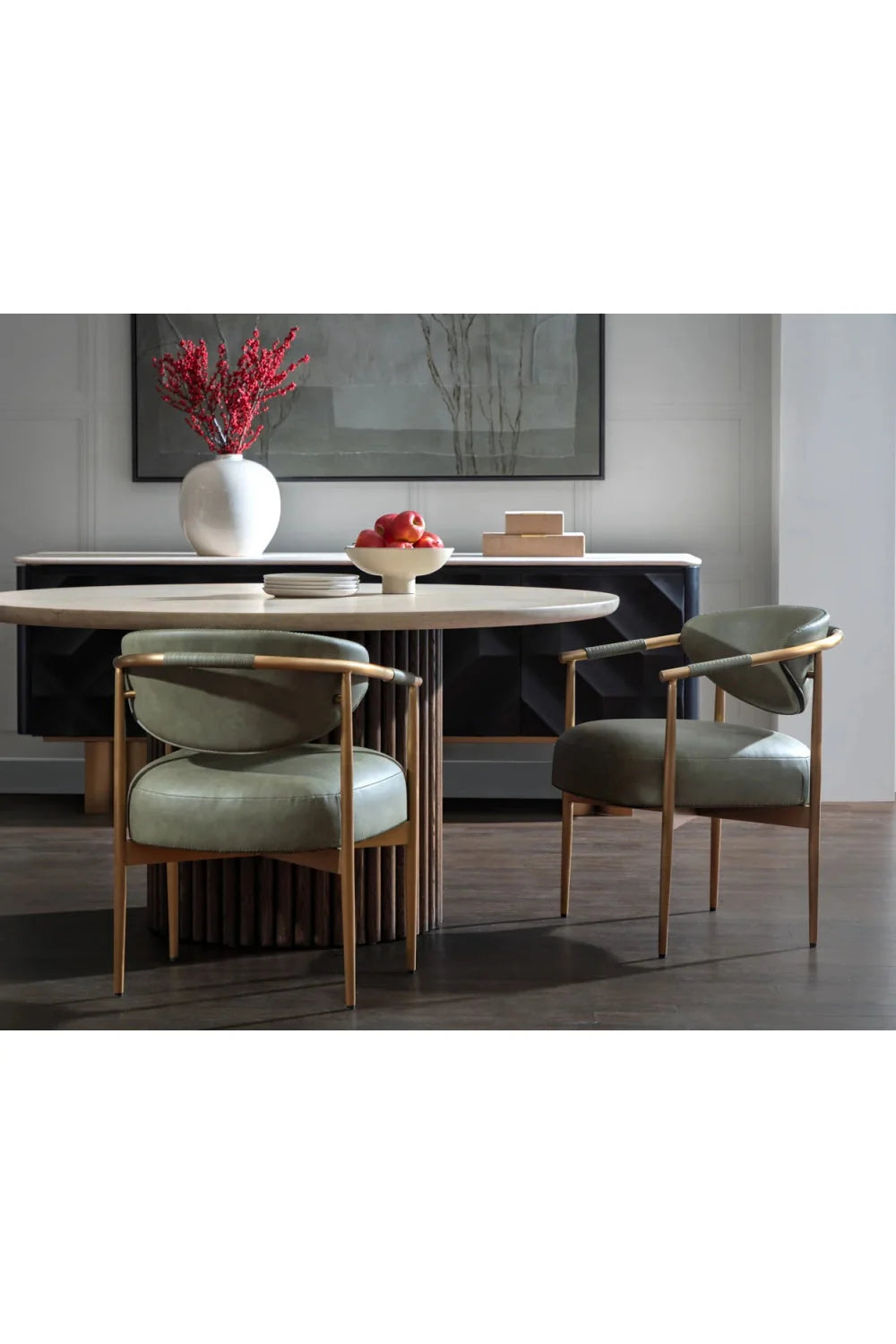 Luxury Faceted Black 4-Door Sideboard European Style for Villa