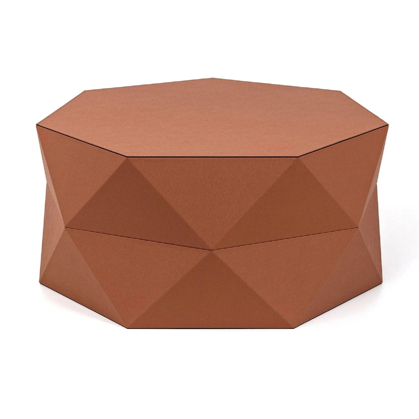 Luxury Faceted Leather Coffee Table Modern Italian Style for Villa