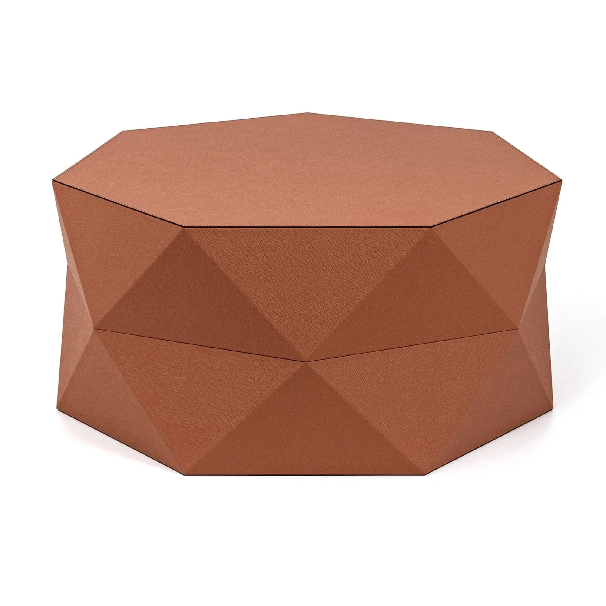 Luxury Faceted Leather Coffee Table Modern Italian Style for Villa