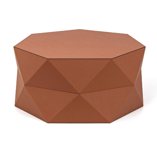 Luxury Faceted Leather Coffee Table Modern Italian Style for Villa