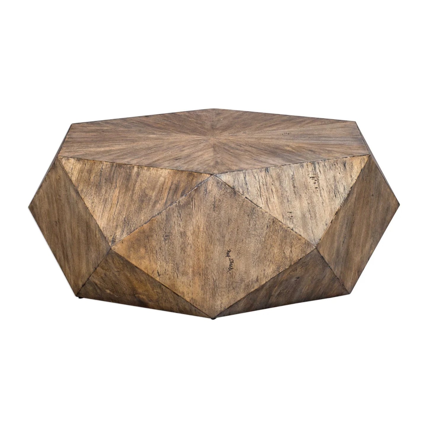 Luxury Faceted Mango Veneer Coffee Table Modern Italian Style for Villa