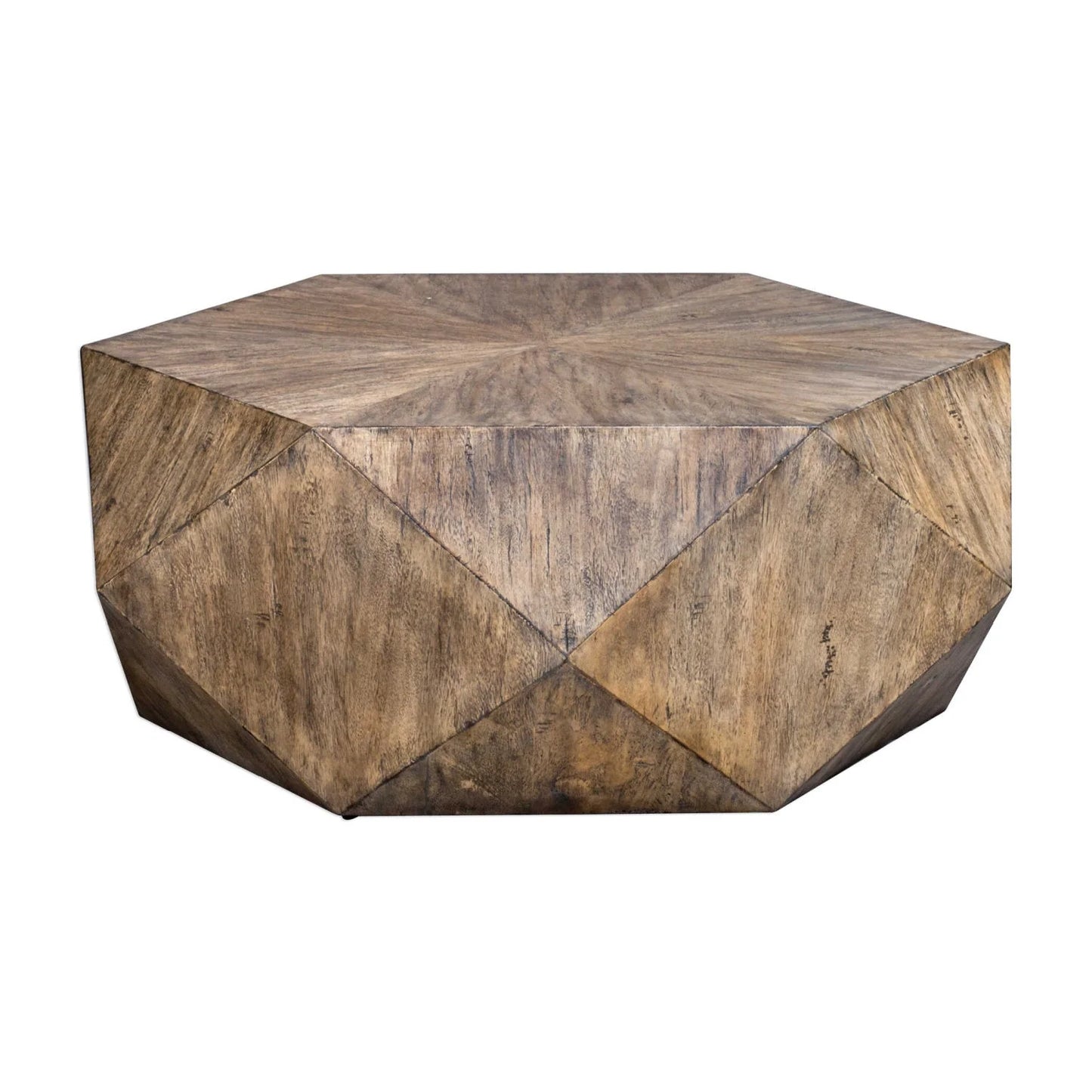 Luxury Faceted Mango Veneer Coffee Table Modern Italian Style for Villa