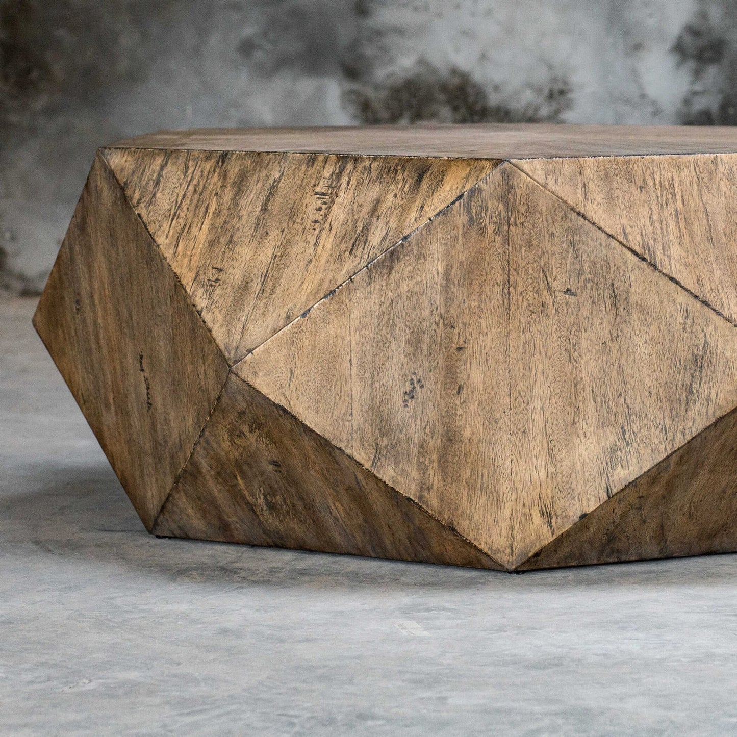 Luxury Faceted Mango Veneer Coffee Table Modern Italian Style for Villa