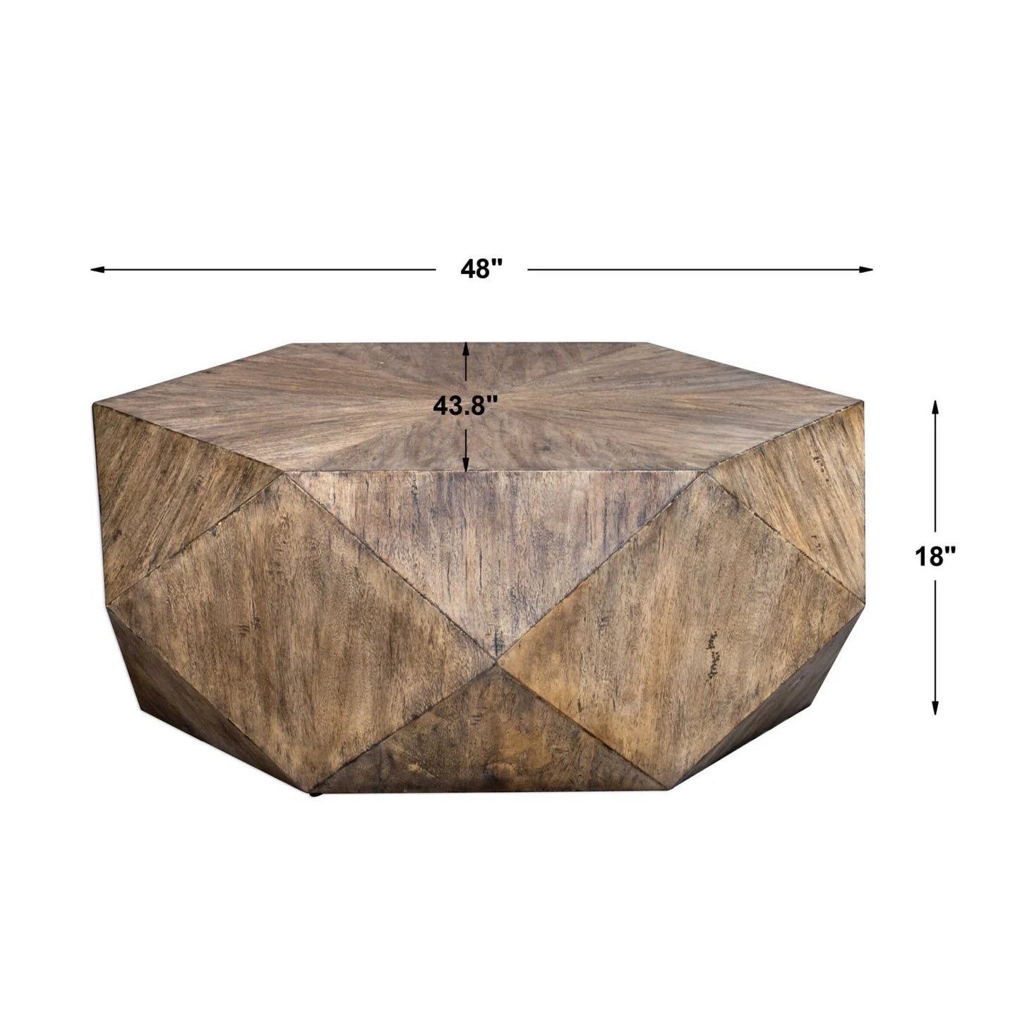 Luxury Faceted Mango Veneer Coffee Table Modern Italian Style for Villa