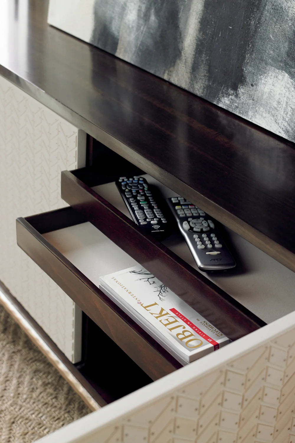Luxury Faux Bone Media Cabinet Modern Italian Style for Villa