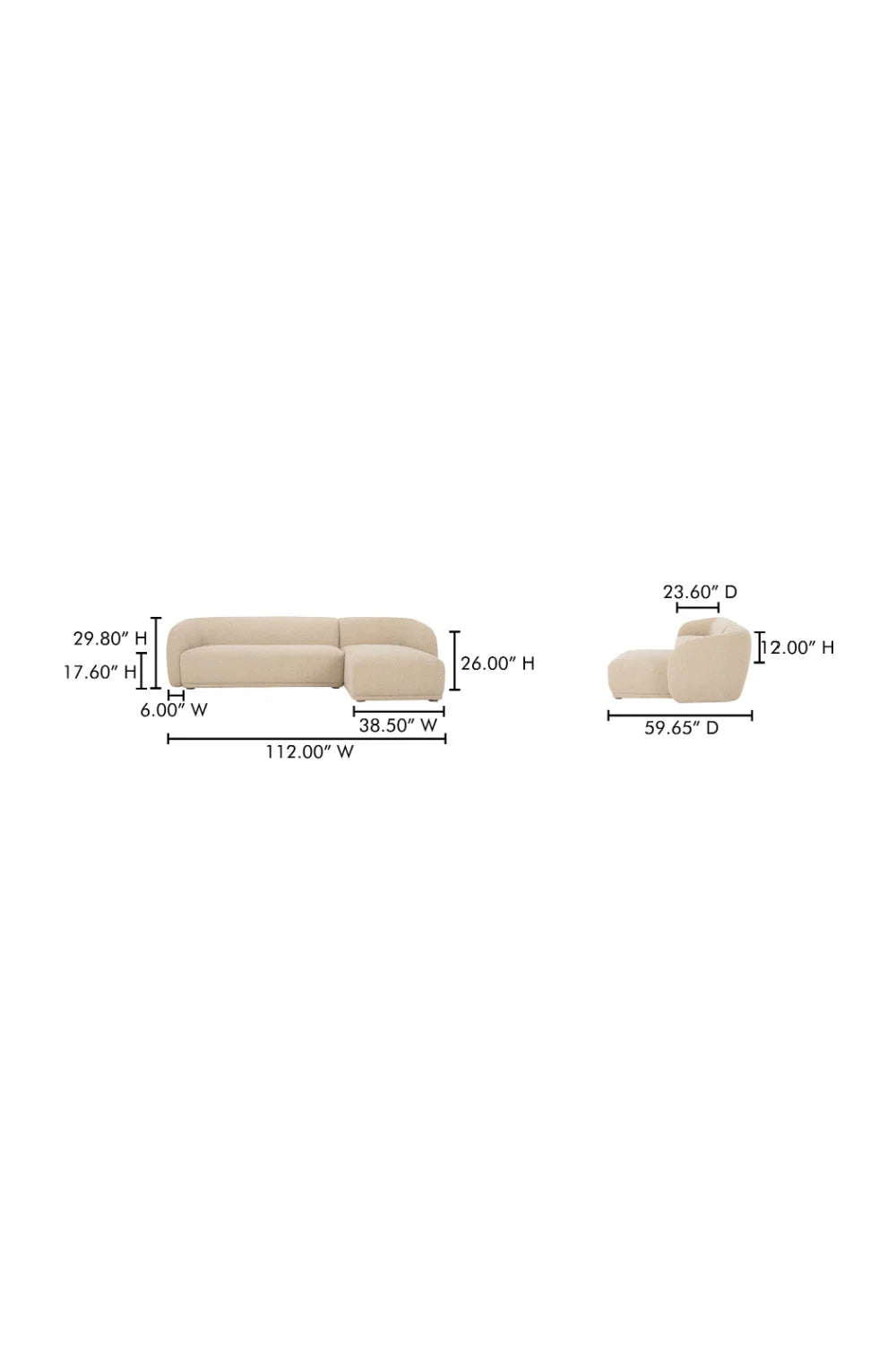 Luxury Faye Fabric Curved Sectional Sofa Modern Italian Style for Villa