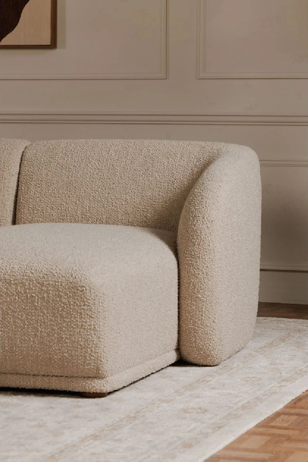 Luxury Faye Fabric Curved Sectional Sofa Modern Italian Style for Villa