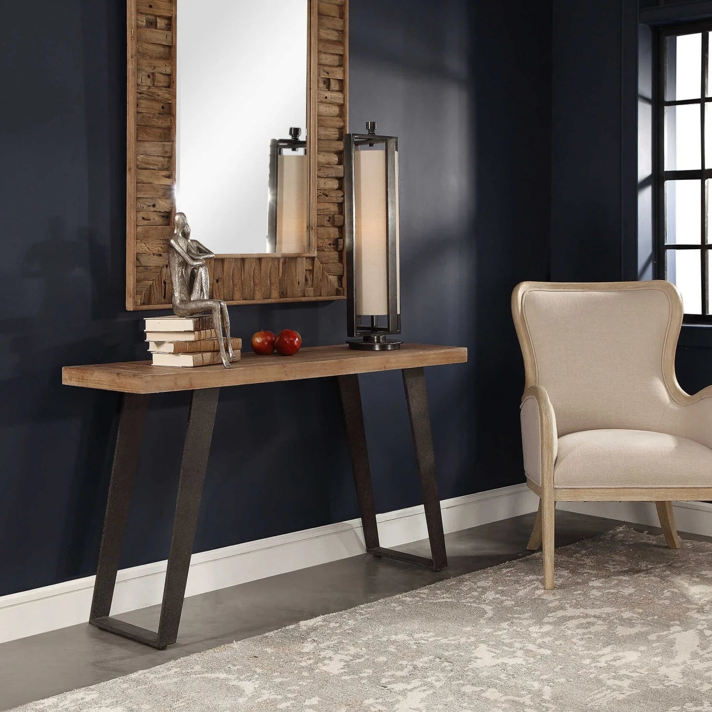 Luxury Fir Wood Console Table Modern Italian Style for Villa