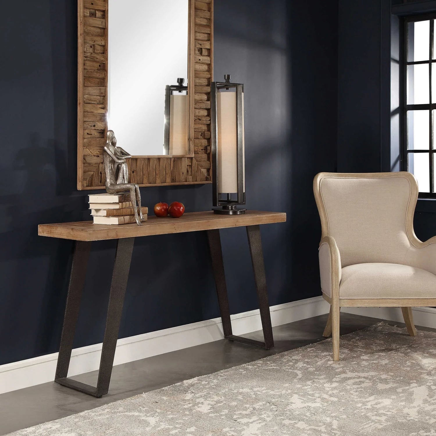 Luxury Fir Wood Console Table Modern Italian Style for Villa