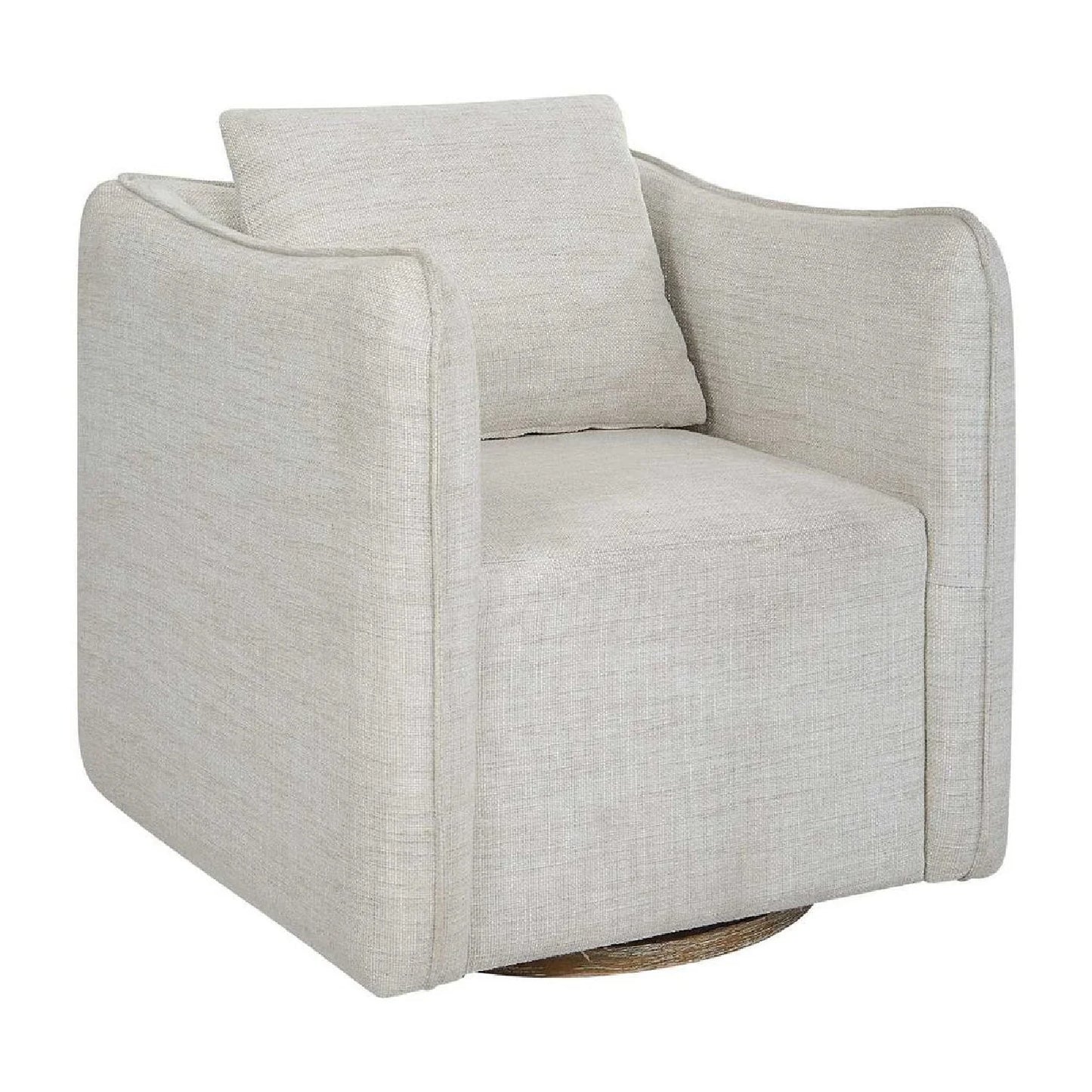 Luxury Flanged Fabric Swivel Accent Chair Modern Italian Style for Villa