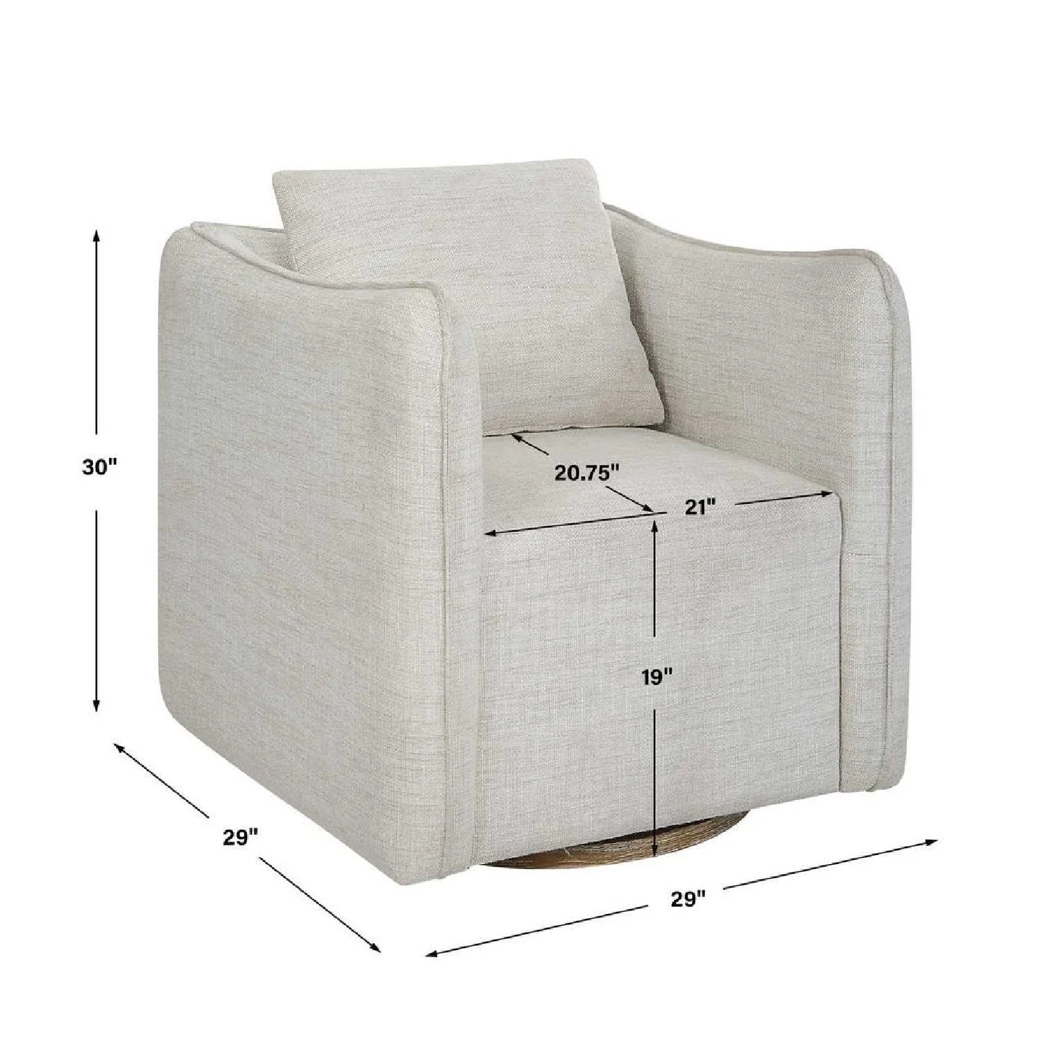 Luxury Flanged Fabric Swivel Accent Chair Modern Italian Style for Villa