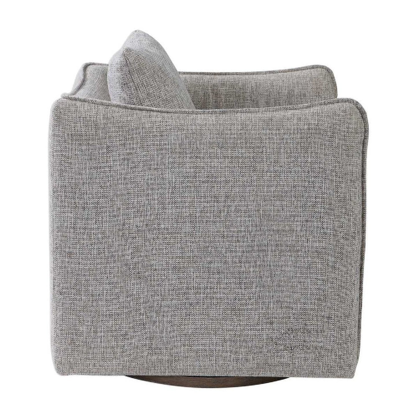 Luxury Flanged Fabric Swivel Accent Chair Modern Italian Style for Villa